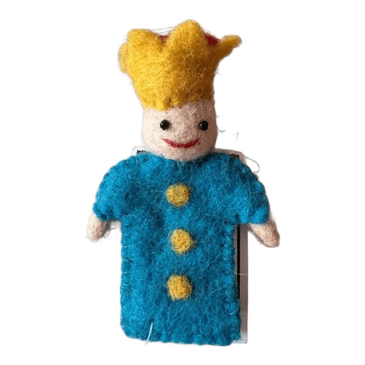 Felt finger puppet – king (teal)