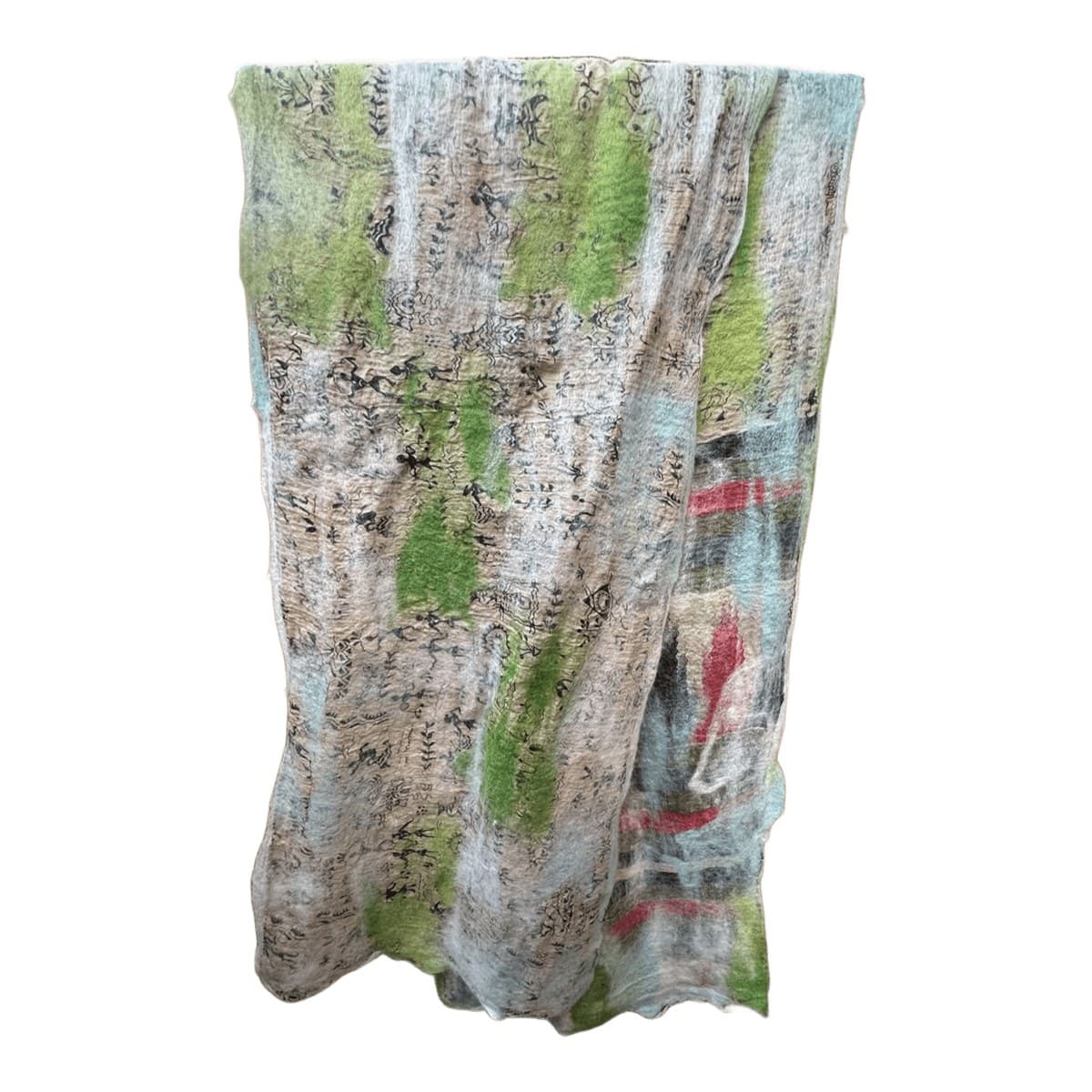 Nuno felt scarf (green/white)