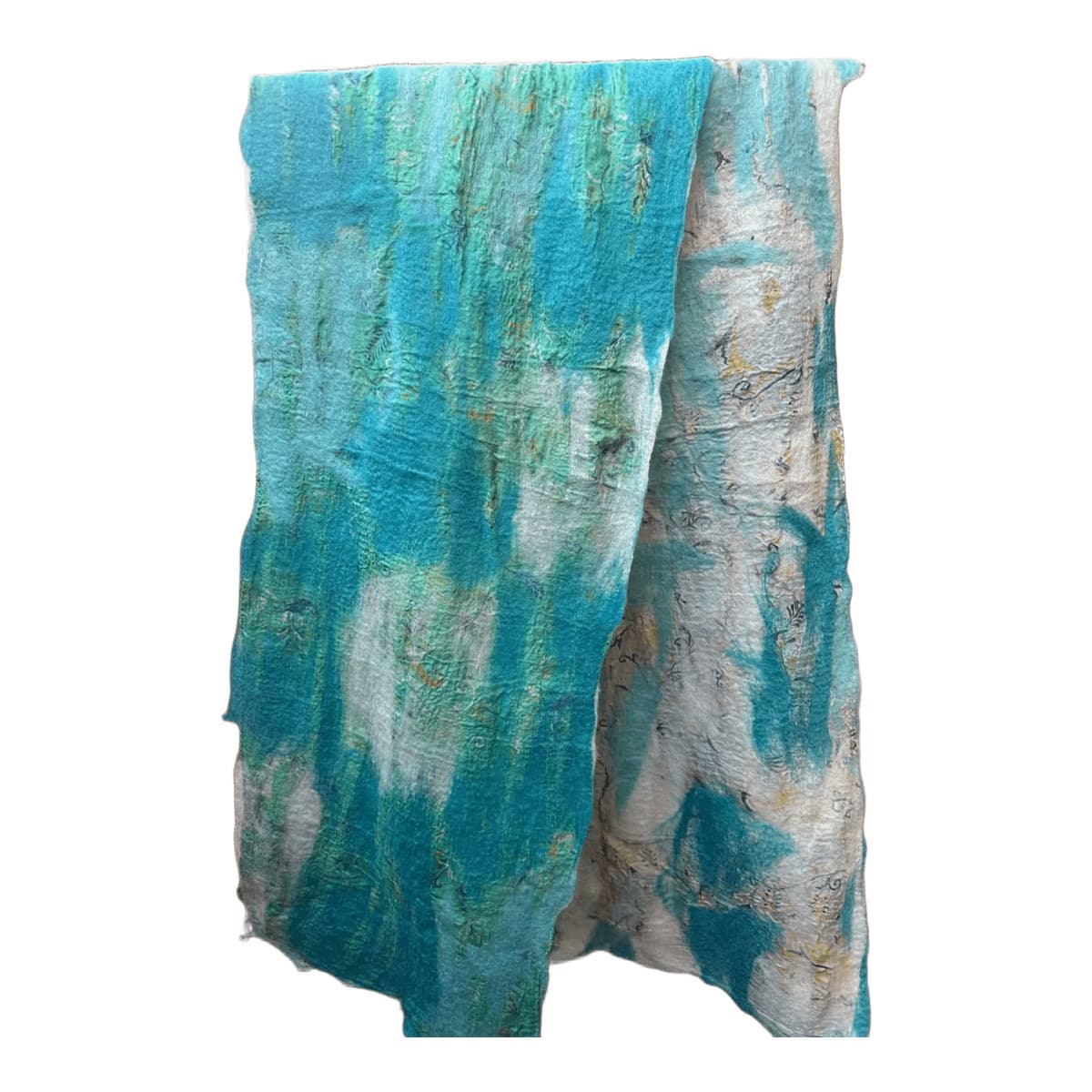 Nuno felt scarf (turquoise)