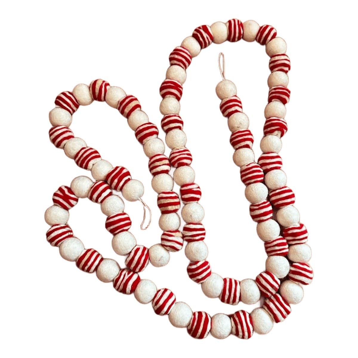 Red & white felt ball garland