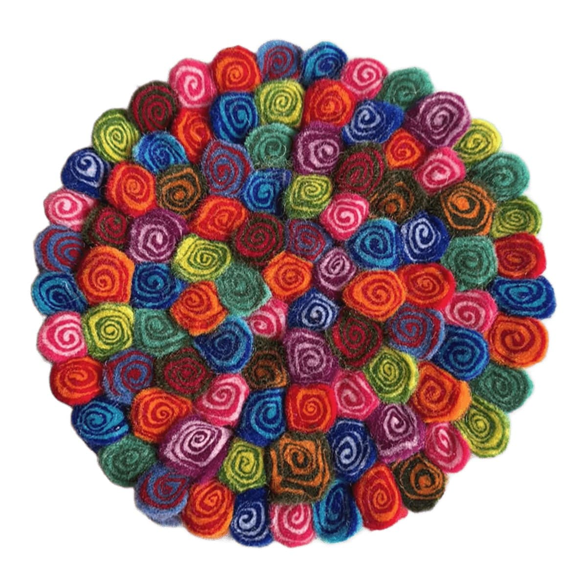 Spiral felt mat 20 cm (multicolour)